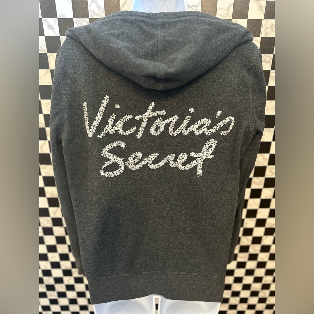 Victoria's Secret Dream Angels Sparkly Sequin Gray Zip Hoodie. Size M. LIKE NEW!